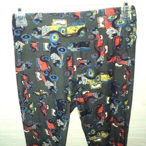 LuLaRoe Leggings Women's One Size Antique Trucks & Cars Dark Green Vehicles